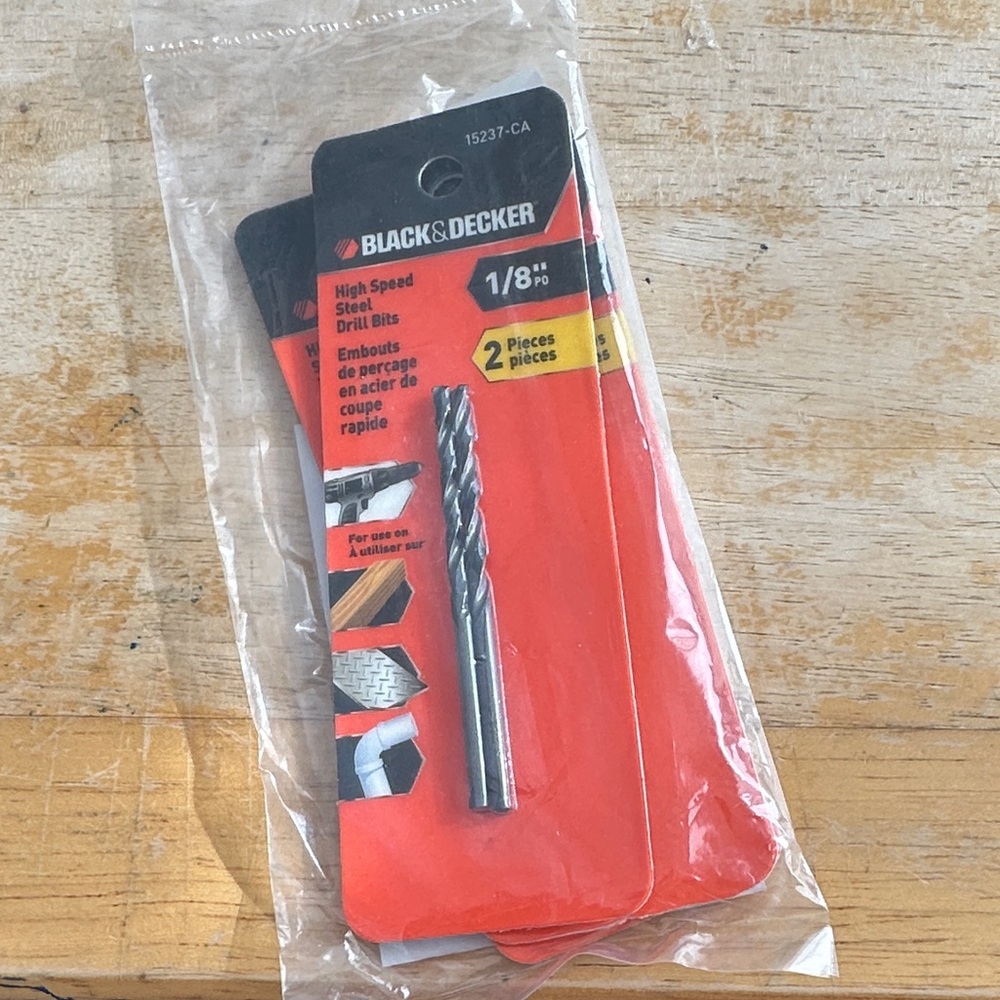 4/$20 Black & Decker 1/8" High Speed Drill Bit NWT